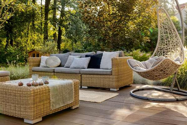 Table with porch swing