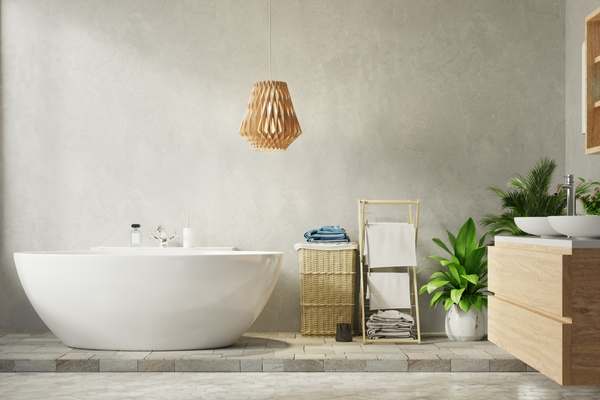 Storage Jars & Baskets in bathroom