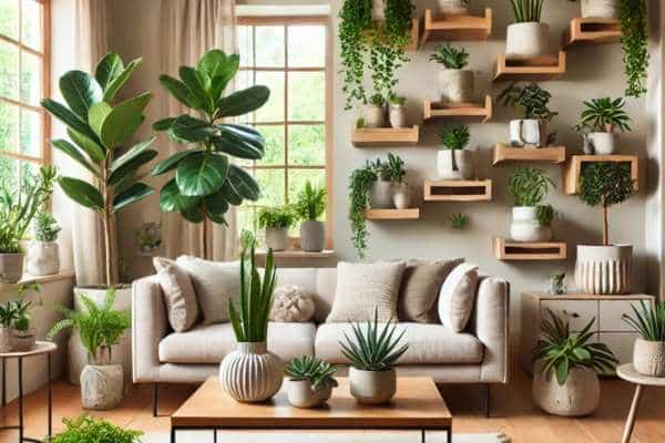 Plant Arrangement Based on Living Room Size 