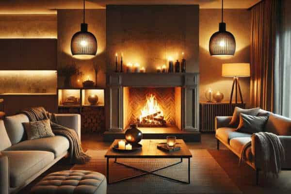 Incorporating Lighting to Complement the Fireplace Ambience