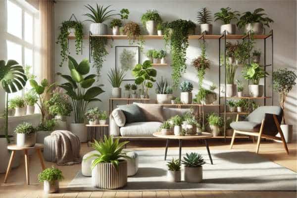 Mixing and Matching Plant Types for Living Room Indoor Plant Decoration