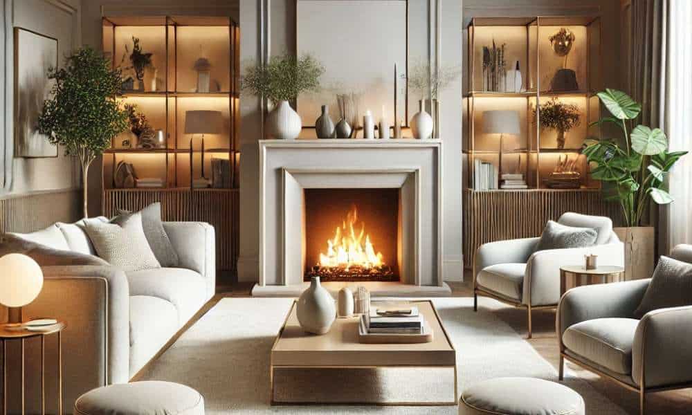 how to arrange living room furniture with a fireplace