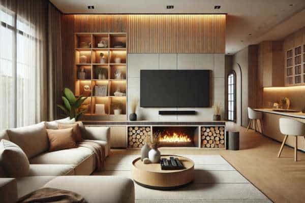 Placing the TV Next to the Fireplace for a Balanced Look