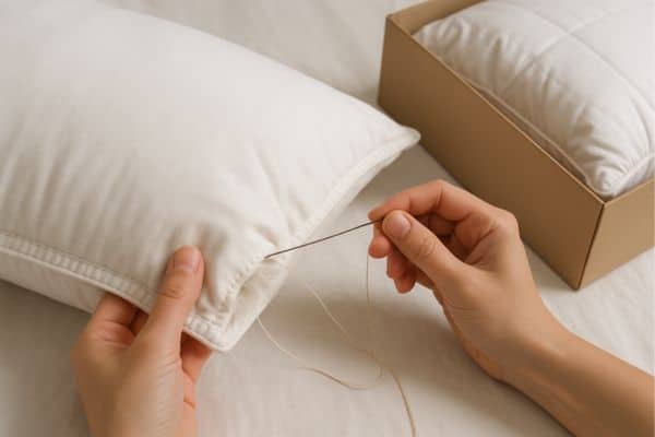 Pick a tight-weave pillowcase To Stop Feathers From Coming Out Of Pillow